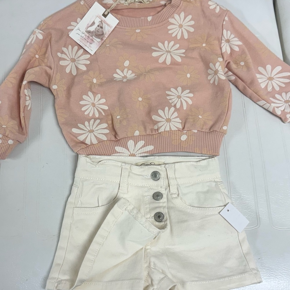 Jessica Simpson Pink and Cream Kids Matching Set - Picture 3 of 3